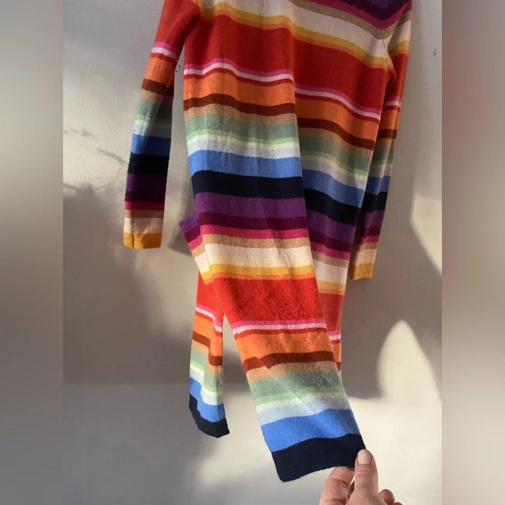 MINNIE ROSE Cashmere Multi Stripe Cardigan size XS pristine condition like new - Picture 9 of 11